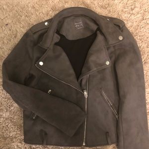 Faux Suede Moto Jacket